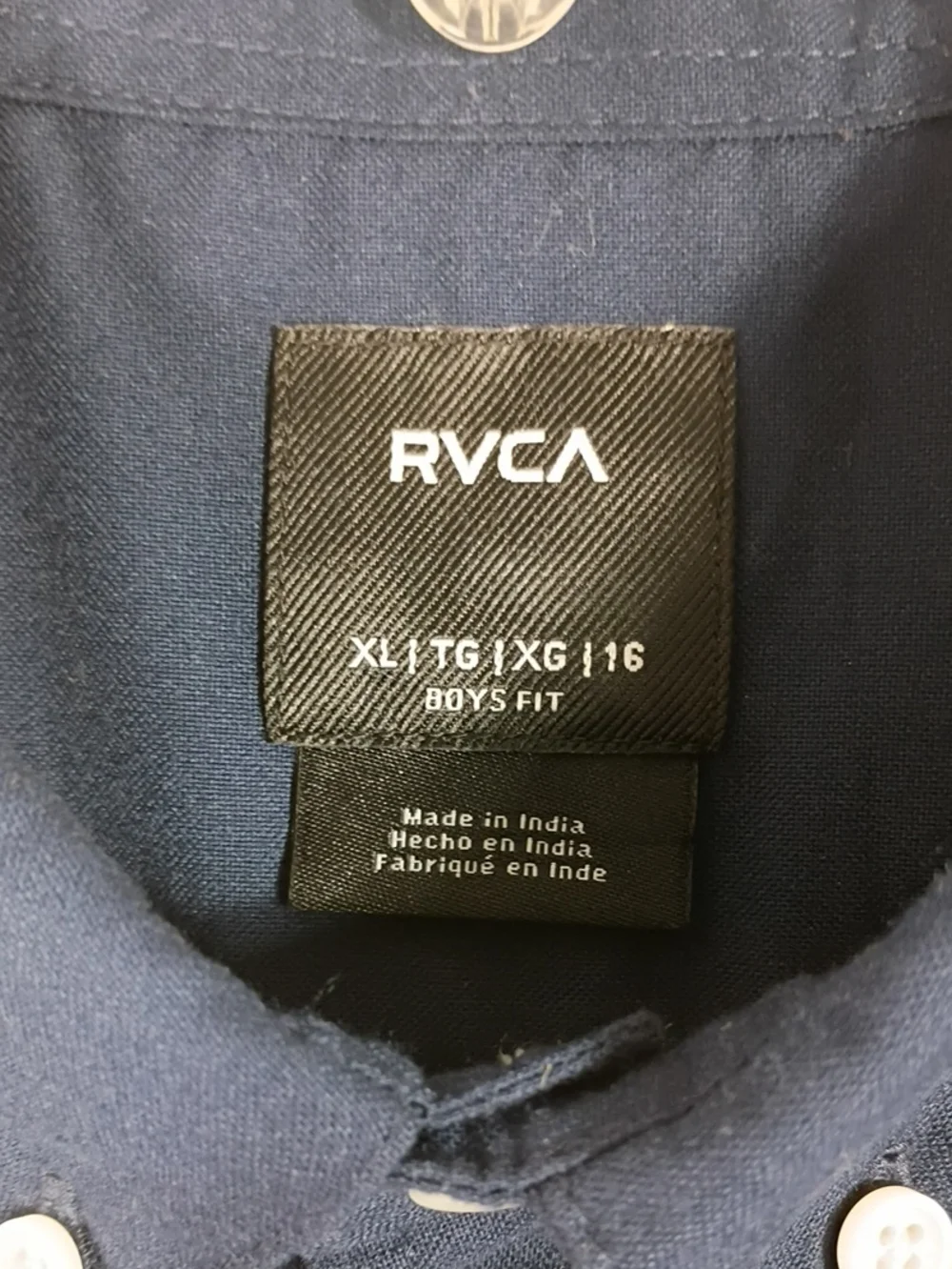 NWT RVCA That'll Do Stretch Blue Short Sleeve Boys Button Down Size XL/16